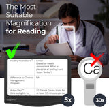 MAGNIPROS 5X Large LED Page Magnifier for Reading Magnifying Reader with 3 Color Lighting Modes & Anti-Glare Lens to Reduce Eye Strain-Perfect for Fine Print, Aging Eyes, Low Vision and Seniors