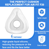 Everness 2 Packs Replacement Cushion (S) for F20, Reliable Seal & Softer Fit, Compatible with Original Frame, Great-Value & Durable Replacement Supplies (S)