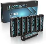 POWEROWL Lithium Batteries AA High Capacity Long Lasting, 1.5V Double A Battery for High-Tech Devices - 8 Pack