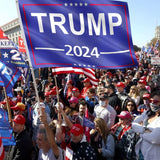 Trump 2024 Flag 4x6 Outdoor Indoor- Donald Trump 2024 Flag- Double Sided Printing- Double Stitched- Polyester with Brass Grommets (4x6 Ft)