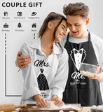 Wedding Gifts Engagement Gifts for Couples Mr and Mrs Aprons for Couples Gifts, Bridal Shower Gift Anniversary Christmas Gifts for Couple Mr and Mrs Gifts, 2 Pack Apron Gift Set