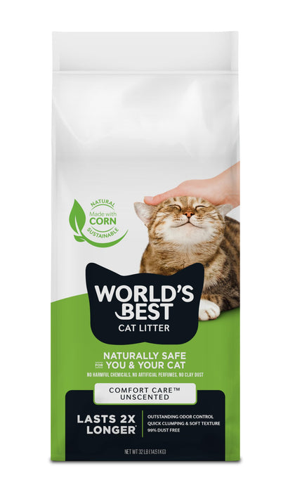 World's Best Cat Litter Comfort Care, Unscented, Odor Control, 32 lb Bag