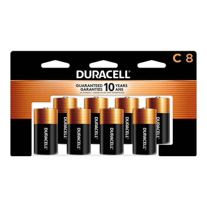 Duracell Coppertop C Batteries, 8 Count, 10-Year Shelf Life, Long-lasting