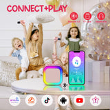 Kinglucky TOP Mini Karaoke Machine for Kids with 1 Year of Karaoke Premium (14M+ Songs), Portable Bluetooth Speaker with 2 Wireless Microphones, Birthday Christmas Toy Gifts for Girls 3-12 + (Pink)