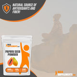 BULKSUPPLEMENTS.COM Papaya Seed Powder - from Carica Papaya Seeds, Papaya Powder - Papaya Digestive Support, Gluten Free & Sugar Free, 500mg per Serving, 100g (3.5 oz)