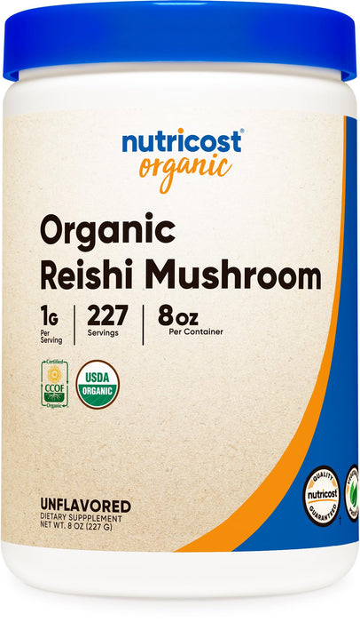 Nutricost Organic Reishi Mushroom Powder 0.5LB (8oz) - USDA Certified 100% Organic, Vegetarian, Non-GMO, Gluten Free