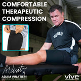 Vive Thigh Compression Sleeve (2 Pack) Hamstring Brace For Upper Thigh - Breathable Leg Support Wrap For Men & Women - Non Slip Elastic Sleeve For Pain Relief, Groin, Sciatica & Quadriceps Tendonitis