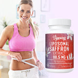 Liposomal Saffron Supplements - 100% Pure Saffron Extract 88.5 mg, Better Bioavailability - 120 Veggie Capsules, Made in USA