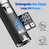 FADEKING® Professional Hair Clippers for Men - Cordless Barber Clippers for Hair Cutting, Rechargeable Hair Beard Trimmer for Men with LCD Display & Travel Case, Gifts for Men