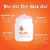 BIO-OIL Dry Skin Gel, Face and Body Moisturizer, Fast Absorbing Hydration, with Soothing Emollients and Vitamin B3, Non-Comedogenic, 1.7 oz