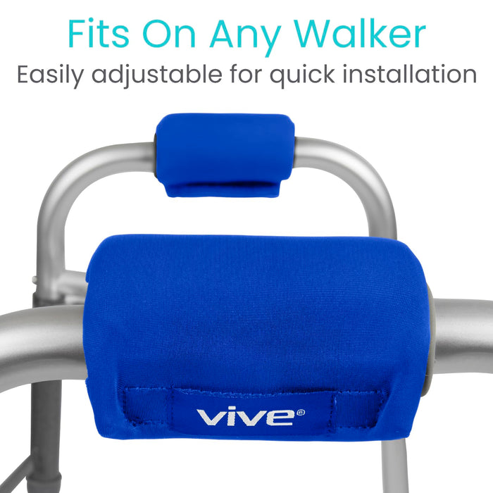 Vive Walker Handle Cushions - Padded Hand Covers - Soft Padding Medical Accessories for Folding Rolling Wheelchair, Rollator Handle, Senior, Elderly Grippers - Foam Crutch Pads Grips - Mobility Aid (Blue)