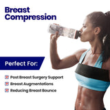 Post Op Breast Augmentation Bra Band | Breast Implant Chest Brace For Women | Compression Wrap Post Surgery Bra Belt | No Bounce Stabilizer Strap | Sports Bra Alternative Running (Fits Most)