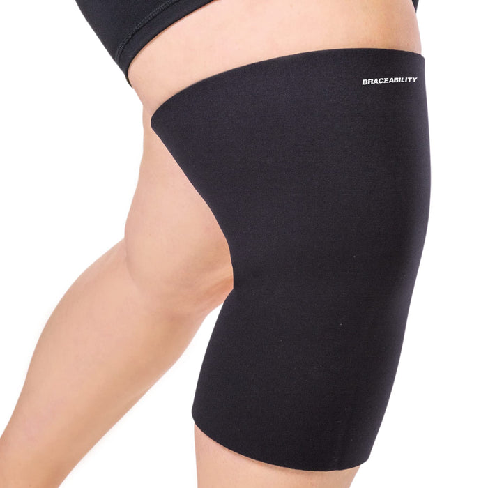 BraceAbility Plus Size Neoprene Compression Knee Sleeve - XXXL Support Brace for Bariatric Men and Women with Arthritis Joint Pain or Kneecap Instability, Fitting Big Legs and Large Thighs (3XL)