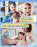 LETSHAHA Kids Camera Instant Print, Christmas Birthday Gifts for Toddle Girls Boys Age 3-12, 24MP & 1080P Selfie Digital Camera with 3 Roll No-Ink Print Paper 32G SD Card - Blue