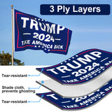 Trump 2024 Flag 3×5 Outdoor Double Sided 3 Ply with 2 Brass Buttonholes Fade Resistant Trump Flags Made in USA - Blue