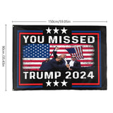 Sicrvos You Missed Trump 2024 Flags 3x5 Outdoor Unique Tapestry For Living Room Wall Art For Parties 3x5 Ft, Birthday Gifts For Friends