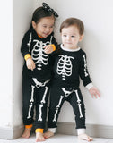 VAENAIT BABY Infant Kids Toddler Boys Girls Halloween Novelty Pajama Set Skeleton Orange XXS