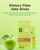 BIOVITA Dietary Fiber Jelly Sticks for Kids (20 Sticks) - 100% Plant-Based Soluble Fiber 4,200mg, Comfortable Bowel Movement & Constipation Relief for Children. Organic Apple Juice, Vegetable Powder.
