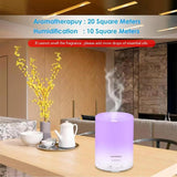 URPOWER 2nd Gen 300ml Aroma Essential Oil Diffuser Night Light Ultrasonic Air Humidifier with AUTO Shut Off and 6-7 Hours Continuous Diffusing - 7 Color Changing LED Lights and 4 Timer Settings