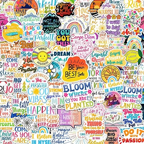 300PCS Affirmation Stickers, Holographic Motivational Sticker Pack, Positive Journal Encouraging Shiny Quotes for Kids, Teachers, Classroom, Waterproof Scrapbook Supplies