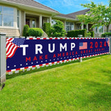 Donald Trump 2024 For President Re Election Campaign Large Banner Sign Flag with Brass Grommets,Trump Maga Save America Outdoor Sign House Banner Yard Lawn Decoration 98X18''