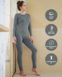 WEERTI Thermal Underwear for Women Long Johns with Fleece Lined, Base Layer Women Cold Weather Top Bottom Grey