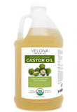 velona USDA Certified Organic Castor Oil - 64 oz | For Hair, Boost Eyelashes, Eyebrows | Cold pressed, Natural Oil, USP Grade | Hexane Free