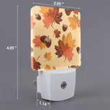 Plug-in LED Night Light, Maple Leaf Fall Set of 2 Dusk-to-Dawn Auto Sensor Decor Lamp