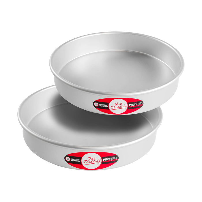 Fat Daddio's Anodized Aluminum Round Cake Pans, 2 Piece Set, 10 x 2 Inch
