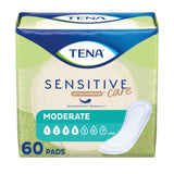 TENA Incontinence Pads, Bladder Control & Postpartum for Women, Moderate Absorbency, Long Length, Sensitive Care - 60 count