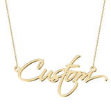 UMAGICBOX Personalized Dainty Name Necklace 18K Gold Plated Stainless Steel Custom Engraved Nameplate Pendant Jewelry Customized Birthday Mother Christmas Day Gifts for Women Girls Teen Kids Daughter