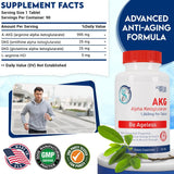 Adrenalwork - AKG (Alpha Ketoglutarate) and L arginine Supplement - 1,000 mg per Tablet, 90 Day Supply - Cellular Detox to Support Healthy Aging : Stronger Bones, Less Grey Hair, Better Gut Health*