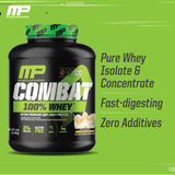 MusclePharm Combat 100% Whey Protein Powder, Banana Flavor, Fast Recovery & Muscle Gain with Whey Protein Isolate, High Protein Powder for Women & Men, Gluten Free, 5 lb, 70 Servings