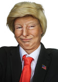 ALLAURA 3pc Donald Wig + Flag Pin + Red Tie | Donald Costume For Adults | Toupee Blonde Donald Wig Couples Halloween Costumes Compatible with Donald Hair Wig