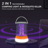 Bug Zapper, Electronic Fly Trap Camping Lamp Waterproof Mosquito Killer Rechargeable Fly Repellent Killer Portable Bug Zapper with Tent Light, Camping Accessories, Camping Gear