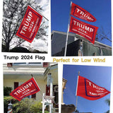 Trump 2024 Flag 3x5 FT Double Sided Outdoor 3 Ply Vivid Clear Red Color Thick Polyester Take America Back Flag with Brass Grommets for Supporters Fans