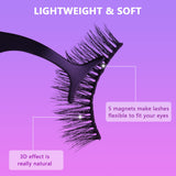 Magnetic Eyelashes and Eyeliner Kit, Reusable Magnetic Lashes with Eyeliner and Tweezers, 3D Natural Look False Eyelashes (10 PAIRS)