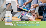 Maximize Within Alpha GPC + Citicoline 60 Ct, 1600mg Concentrated Formula- 99%+Highly Purified & Bioavailable Nootropic-Cognitive Enhancer, Supports Memory, Brain Function, Boosts Focus, Mood & Energy