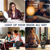 Voraiya® Light Therapy Lamp, UV-Free 10000 Lux Therapy Light, Rotatable Happy Sunlight Lamp with 5 Brightness & 3 Color Temperature,Timer & Memory Function, Daylight Lamp for Bedroom, Offie