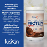Bariatric Fusion Chocolate Multi Collagen Protein Powder | Hydrolyzed Collagen Peptides Powder Plus Joint Support Complex of MSM and Glucosamine | Type 2 | Dairy, Gluten & Soy Free | 30 Servings