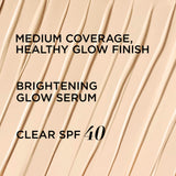 IT Cosmetics CC+ Nude Glow Lightweight Foundation + Glow Serum with SPF 40 - With Niacinamide, Hyaluronic Acid & Green Tea Extract - Light - 1.08 fl oz