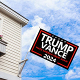 WENWELL Trump Vance 2024 Flag Double-Sided 3x5 Ft - Make America Great Again Trump Vance '24 Presidential Campaign Banners for car Boat Outdoor,Premium 3-Ply Durable Material,Black