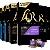 L'OR Espresso Capsules, 60 Count Variety Pack, Single-Serve Aluminum Coffee Capsules Compatible with the L'OR BARISTA System & *Nespresso Original Machines