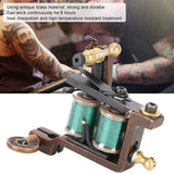 Coil Tattoo Machine, Antique Brass 10 Wraps Body Art Tattoo Machine Tattoo Tattoo Machines Antique Copper Wire Cutting Tattoo Machine For Tattoo Machines Fine Coil Machine 10 Coil