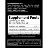 Think Above Liquid B6 Pyridoxine Supplement, Vitamin B-6 (as Pyridoxine Hydrochloride), Glass Bottle 4 oz 120 ml