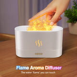 Colorful Flame Air Aroma Diffuser Humidifier, Upgraded 7 Flame Color Noiseless Essential Oil Diffuser for Home,Office,Yoga with Auto-Off Protection 180ml (8Hours White)