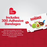 Bioswiss Bandages, Assorted Food and Animal Shaped Latex Free Bandage for Kids and Adults, 300pcs