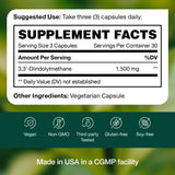 DIM Supplement 500mg - Diindolylmethane for Estrogen Metabolism, Hormonal Health, Acne & Antioxidant Support – Vegan, Non GMO, Gluten-free - 90 Capsules