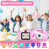 Goopow Kids Selfie Camera Toys for Girls Age 3-9, Digital Video Camera Toy with Protective Cover,Christmas Birthday Festival Gifts for 3-9 Year Old Girls Boys- 32GB SD Card Included (Pink-H15)