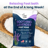 Soothing Lavender Foot Soak with Epsom Salt - Best Toenail Treatment, & Softens Calluses - Soothes Sore & Tired Feet, Foot Odor Scent, Spa Pedicure - Made in USA 16 oz